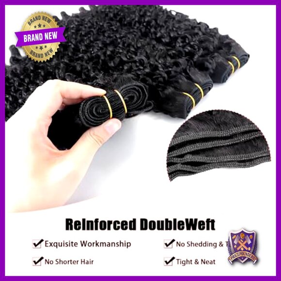 Burmese Curly Human Hair Bundles 16-20in 3C4A Water Wave Quick Weave main image 4